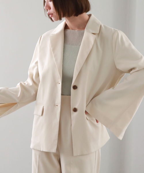 archives（アルシーヴ）の「スリットスリーブテーラードジャケット（テーラードジャケット・レディース・グレー/アイボリー/ブラック・MEDIUM）」の15枚目の写真