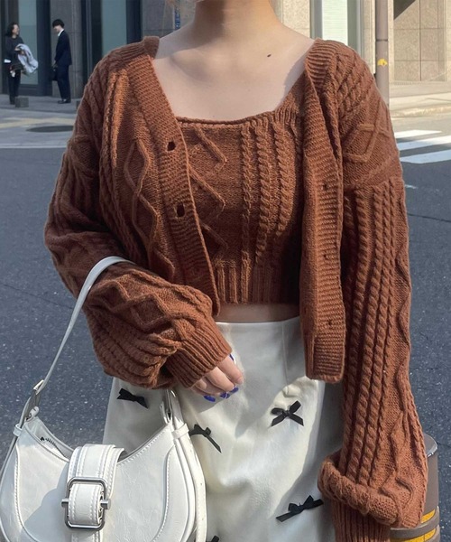 ｹｰﾌﾞﾙﾆｯﾄｷｬﾐ+ｶｰﾃﾞｱﾝｻﾝﾌﾞﾙ（アンサンブル）｜SPIGA（スピーガ）