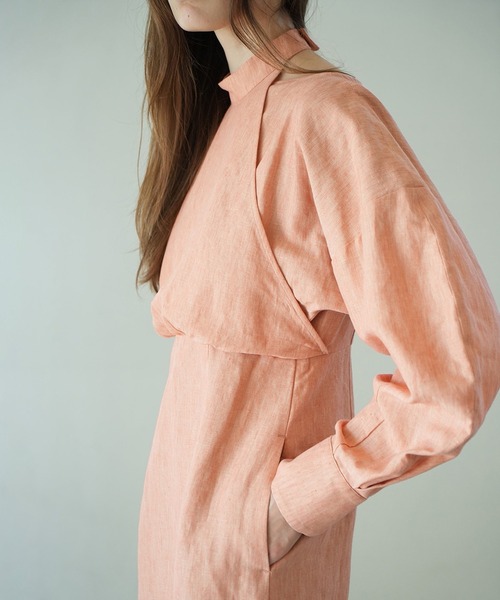 CLANE（クラネ）の「HALTER LAYERED ONEPIECE（ワンピース・レディース・オレンジ/ブラック/ブルー・0/1/2）」の6枚目の写真