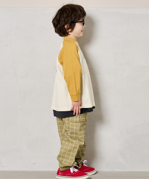 Life Support Products（ライフサポートプロダクツ）の「前後プリントラグランロンティー（80～150cm）（Tシャツ/カットソー・キッズ・エメラルド/グリーン/イエロー/チャコール・80/90/95/100/110/120/130/140/150）」の10枚目の写真