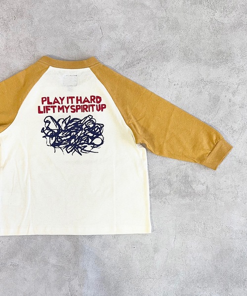 Life Support Products（ライフサポートプロダクツ）の「前後プリントラグランロンティー（80～150cm）（Tシャツ/カットソー・キッズ・エメラルド/グリーン/イエロー/チャコール・80/90/95/100/110/120/130/140/150）」の14枚目の写真