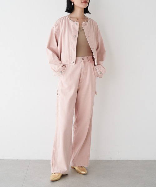 SHENERY(シーナリー)の「ペインターデニムパンツ(デニムパンツ・レディース・ピンク/アイボリー・36/38)」の3枚目の写真