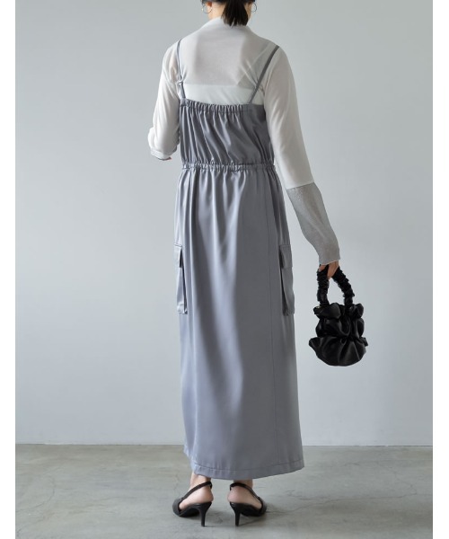 Re:EDIT（リエディ）の「[2024SS COLLECTION][低身長サイズ有]2WAYサテンフロントジップキャミワンピース（ワンピース・レディース・ホワイト/ブラック/グレー/モカ・SHORT/MEDIUM/LARGE）」の20枚目の写真