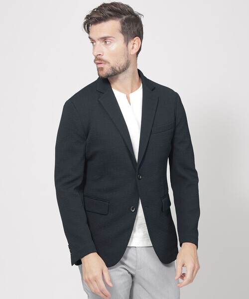 EPOCA UOMO（エポカウォモ）の「【セットアップ】ウェーブワッフルジャケット（テーラードジャケット・メンズ・チャコールグレー/ダークネイビー/ベージュ系その他3・48/46）」の3枚目の写真