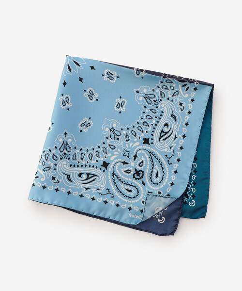 Fratelli Luigi（フラテッリルイージ）の「Fratelli Luigi | シルクスカーフ ペイズリー（バンダナ/スカーフ・レディース・ベージュ系その他/ブルー系その他・ONE）」の2枚目の写真