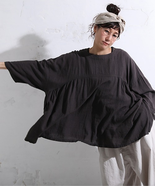 soulberry(ソウルベリー)の「麻仕立てのプルオーバー(シャツ/ブラウス・レディース・スミクロ・L/M/4L/3L/LL)」の10枚目の写真