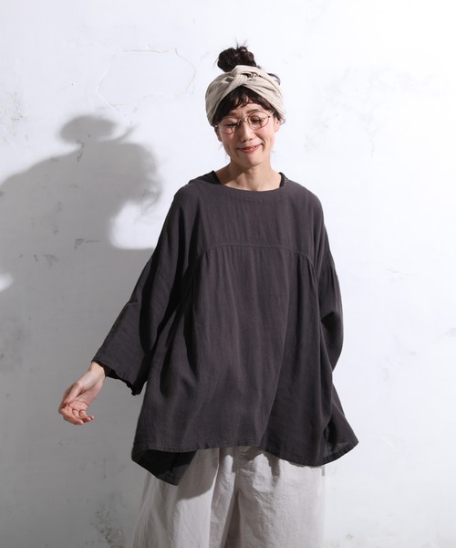 soulberry(ソウルベリー)の「麻仕立てのプルオーバー(シャツ/ブラウス・レディース・スミクロ・L/M/4L/3L/LL)」の7枚目の写真