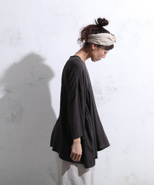 soulberry(ソウルベリー)の「麻仕立てのプルオーバー(シャツ/ブラウス・レディース・スミクロ・L/M/4L/3L/LL)」の6枚目の写真