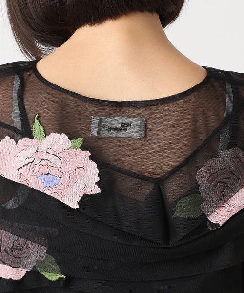 EDIT. FOR LULU(エディットフォールル)の「【CAROLINE HU/キャロライン フウ】TULLE PLEATRD TOP(シャツ/ブラウス・レディース・ブラック・FREE)」の9枚目の写真