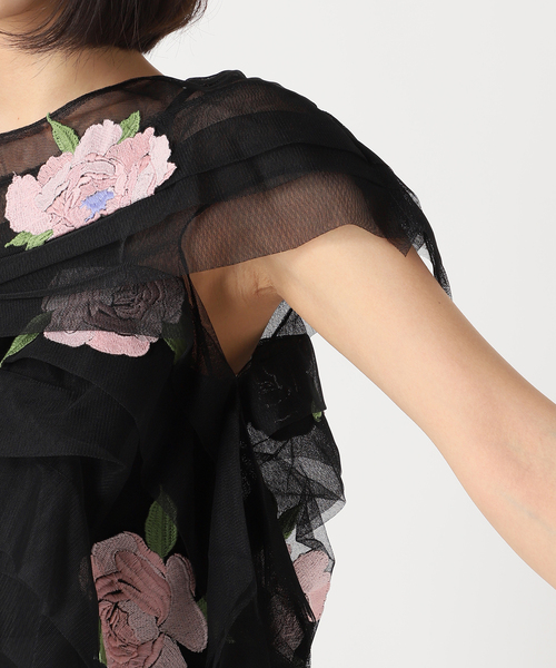 EDIT. FOR LULU(エディットフォールル)の「【CAROLINE HU/キャロライン フウ】TULLE PLEATRD TOP(シャツ/ブラウス・レディース・ブラック・FREE)」の10枚目の写真