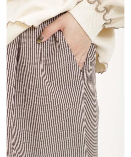 Samansa Mos2（サマンサ モスモス）の「ストライプタックパンツ（その他パンツ・レディース・ブラウン/チャコールグレー・F）」の5枚目の写真