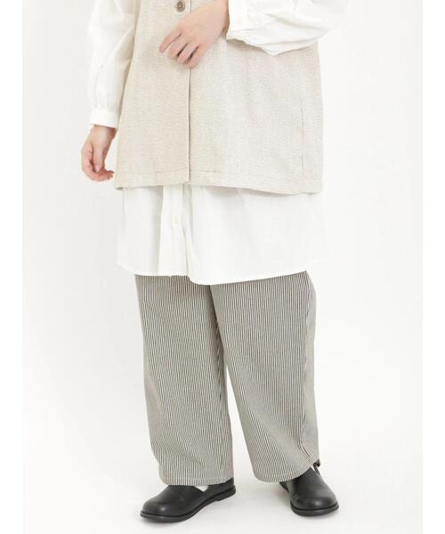 Samansa Mos2（サマンサ モスモス）の「ストライプタックパンツ（その他パンツ・レディース・ブラウン/チャコールグレー・F）」の9枚目の写真