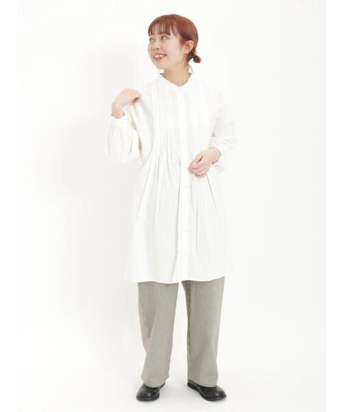 Samansa Mos2（サマンサ モスモス）の「ストライプタックパンツ（その他パンツ・レディース・ブラウン/チャコールグレー・F）」の10枚目の写真