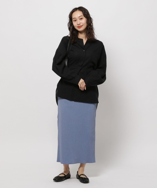 niko and...（ニコアンド）の「セルフカットリブスリットスカート（スカート・レディース・ライトブルー/ライトグレー/チャコール/ライトグリーン・LARGE/MEDIUM）」の9枚目の写真