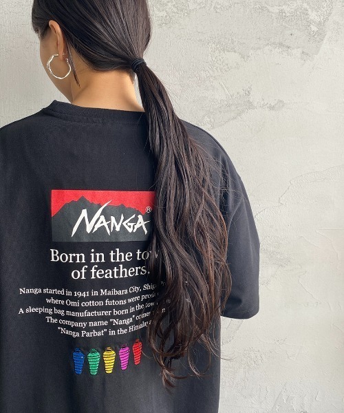 NANGA（ナンガ）の「[NANGA/ナンガ] 別注 ヒストリーロゴ バックプリントTシャツ（Tシャツ/カットソー・レディース・ブラック/ホワイト・S/XL/L/M）」の22枚目の写真