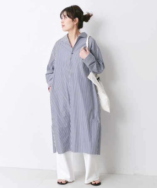 TICCA(ティッカ)の「【TICCA / ティッカ】 オープンカラーシャツワンピース(シャツワンピース・レディース・ネイビー/ダークブルー・FREE)」の6枚目の写真