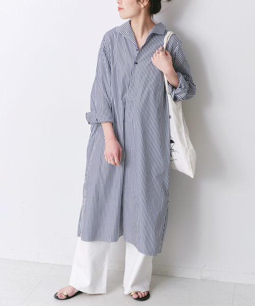 TICCA(ティッカ)の「【TICCA / ティッカ】 オープンカラーシャツワンピース(シャツワンピース・レディース・ネイビー/ダークブルー・FREE)」の10枚目の写真