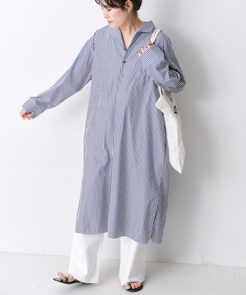 TICCA(ティッカ)の「【TICCA / ティッカ】 オープンカラーシャツワンピース(シャツワンピース・レディース・ネイビー/ダークブルー・FREE)」の12枚目の写真