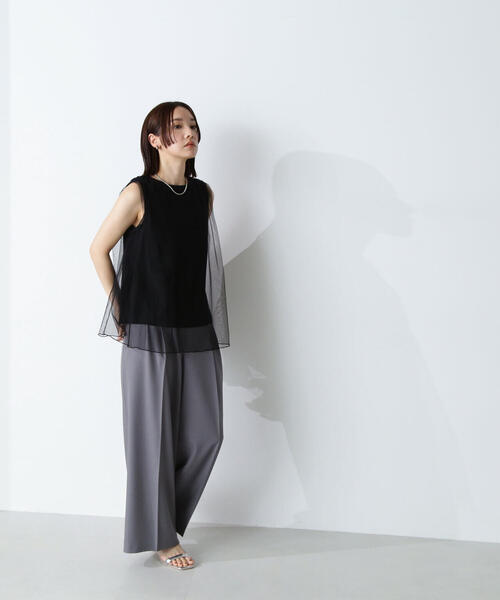 NATURAL BEAUTY BASIC（ナチュラルビューティーベーシック）の「◇ツータックワイドパンツ（その他パンツ・レディース・チャコールグレー/ベージュ・SMALL/MEDIUM）」の14枚目の写真