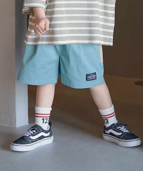 b・ROOM（ビールーム）の「バイカラービッグポケット4分丈パンツ（その他パンツ・キッズ・グリーン/ラベンダー/ベージュ/エメラルド/カーキ・140cm/130cm/110cm/100cm/150cm/120cm）」の4枚目の写真