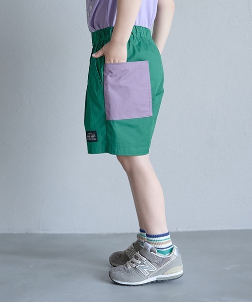 b・ROOM（ビールーム）の「バイカラービッグポケット4分丈パンツ（その他パンツ・キッズ・グリーン/ラベンダー/ベージュ/エメラルド/カーキ・140cm/130cm/110cm/100cm/150cm/120cm）」の21枚目の写真