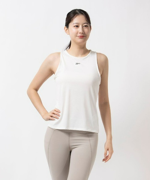 Reebok（リーボック）の「チル アスレチック タンクトップ / RBK-CHILL ATHLETIC TANK（タンクトップ・レディース・オフホワイト/ライトブルー/ブラック/ピンク・X-SMALL/X-LARGE/XX-LARGE/SMALL/MEDIUM/LARGE）」の2枚目の写真