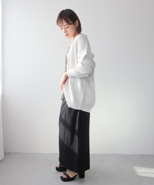 LADYMADE（レディメイド）の「バイカラーラメニットカーディガン（カーディガン/ボレロ・レディース・ホワイト/グレイッシュベージュ/ブラック・FREE）」の14枚目の写真