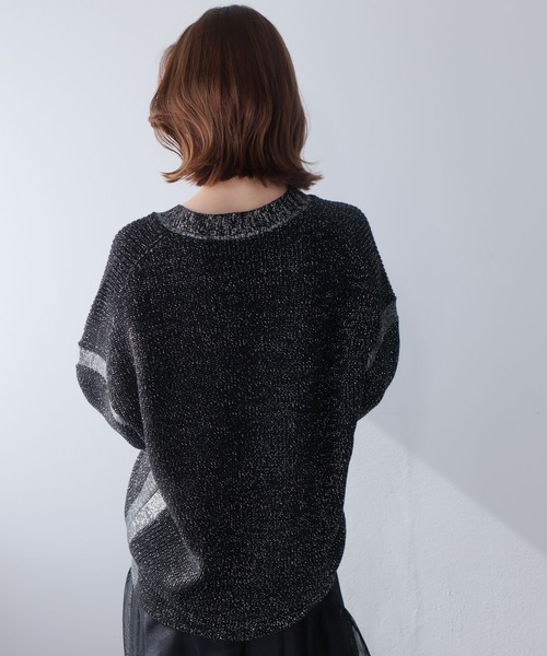 LADYMADE（レディメイド）の「バイカラーラメニットカーディガン（カーディガン/ボレロ・レディース・ホワイト/グレイッシュベージュ/ブラック・FREE）」の16枚目の写真