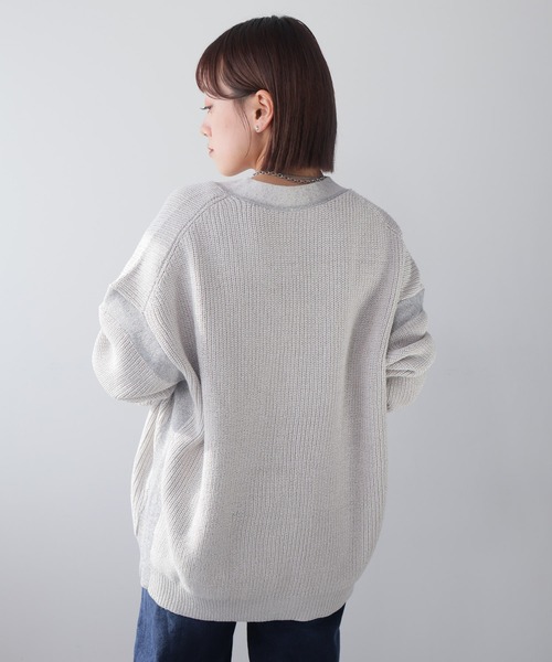 セール】バイカラーラメニットカーディガン（カーディガン/ボレロ