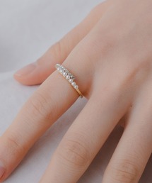 yu-ka | YU-KA:CZ＆パールオープンリング(リング)