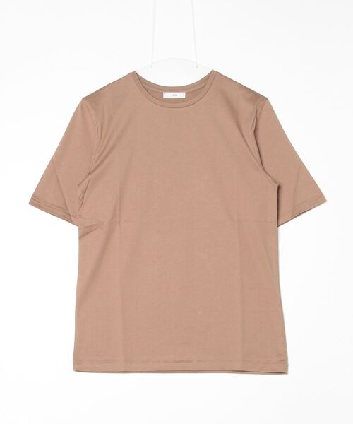 ATON(エイトン)の「ATON (エイトン) SUVIN 60/2 PERFECT S/S T-SHIRT(Tシャツ/カットソー・レディース・ホワイト/ライトグレー/キャメル/ブラック・1/2)」の4枚目の写真