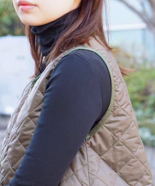dahl'ia（ダリア）の「dahl'ia / ダリア QUILT VEST キルトベスト（ベスト・レディース・オリーブ・FREE）」の5枚目の写真