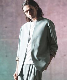 mj9878- Minimal detail jacket ボタンレスジャケット
