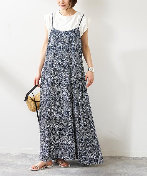 journal standard L'essage（ジャーナルスタンダードレサージュ）の「【LUSANA / ルサーナ】JEN DRESS：ワンピース（ワンピース・レディース・アイボリー/ネイビー・SMALL）」の2枚目の写真