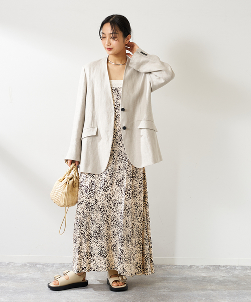 journal standard L'essage（ジャーナルスタンダードレサージュ）の「【LUSANA / ルサーナ】JEN DRESS：ワンピース（ワンピース・レディース・アイボリー/ネイビー・SMALL）」の18枚目の写真
