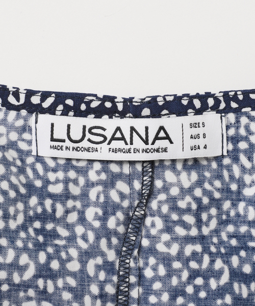 journal standard L'essage（ジャーナルスタンダードレサージュ）の「【LUSANA / ルサーナ】JEN DRESS：ワンピース（ワンピース・レディース・アイボリー/ネイビー・SMALL）」の4枚目の写真