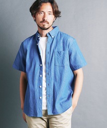 7oz DENIM BASIC B.D SHIRTS S/S:デニム ベーシック ボタンダウン 半袖シャツ 24S