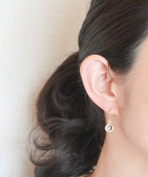 【SHAHA】マロン天然石/K16GP/シンプルピアス/フックタイプ/BOX付き(MA)