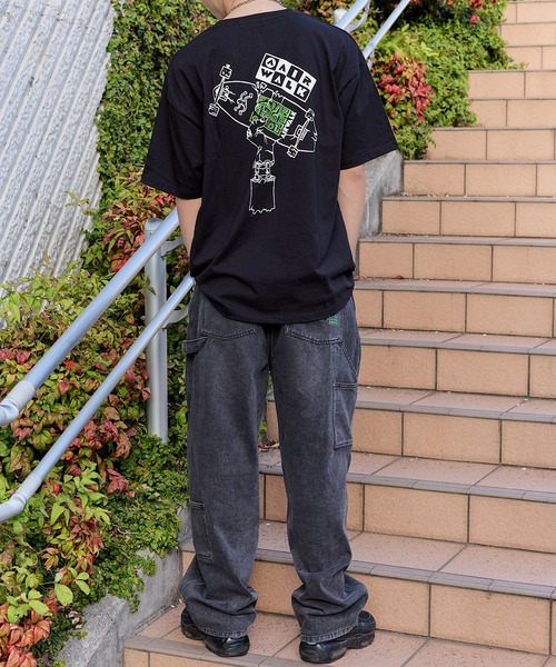 XLARGE エアブラシ風プリント 半袖Ｔシャツ デニムと相性抜群◎ ビンテージ風プリント半袖Tシャツ(S ダークグレー＊01