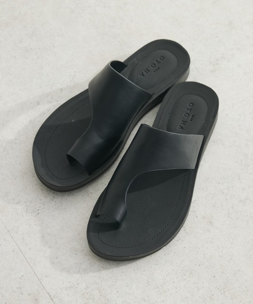 Green　Parks（グリーンパークス）の「OTO.HA.　トングサンンダル（サンダル・レディース・アイボリー/ブラック・S/M/L）」の2枚目の写真