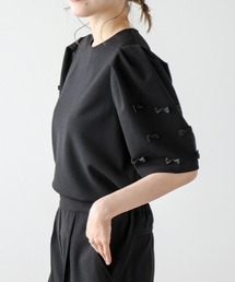 AMELY | パフスリーブリボントップス(シャツ/ブラウス)