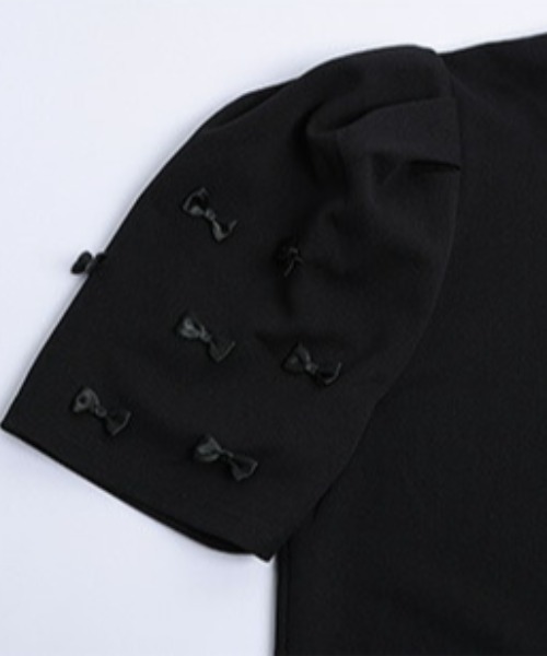 AMELY（エミリー）の「パフスリーブリボントップス（シャツ/ブラウス・レディース・ホワイト/ブラック・フリー）」の12枚目の写真