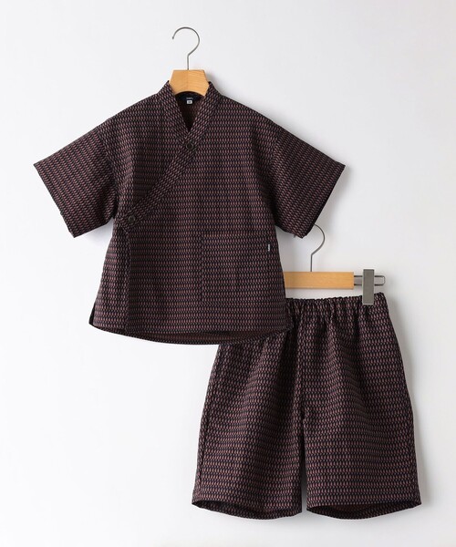 SHIPS KIDS:90cm /〈吸水速乾〉幾何柄 甚平