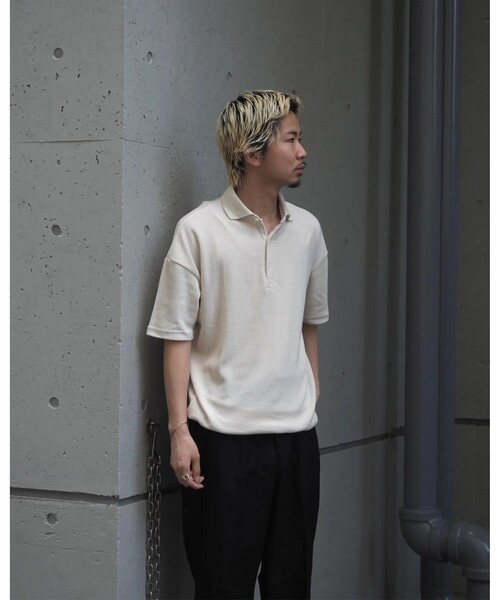 GLOSTER(グロスター)の「【限定展開】【SEABEES/シービーズ】Combat Waffle Polo ポロシャツ(ポロシャツ・メンズ・ダークグレー/ブラック/アイボリー・M/L)」の4枚目の写真