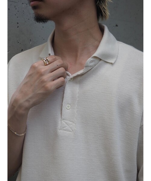 GLOSTER(グロスター)の「【限定展開】【SEABEES/シービーズ】Combat Waffle Polo ポロシャツ(ポロシャツ・メンズ・ダークグレー/ブラック/アイボリー・M/L)」の5枚目の写真