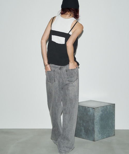 Auntie Rosa Holiday（アンティローザホリデー）の「シャーリングジョーゼットビスチェキャミ（キャミソール・レディース・グレー/アイボリー/ブラック・FREE）」の16枚目の写真