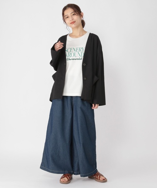 studio CLIP(スタディオクリップ)の「【接触冷感/イージーケア/マシンウォッシャブル】多機能イージーノーカラージャケット(ノーカラージャケット・レディース・ブラック/サンドグレー/アイボリー・FREE)」の13枚目の写真