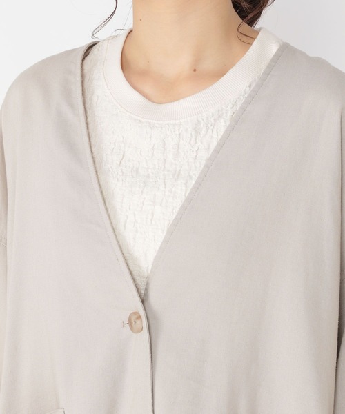 studio CLIP(スタディオクリップ)の「【接触冷感/イージーケア/マシンウォッシャブル】多機能イージーノーカラージャケット(ノーカラージャケット・レディース・ブラック/サンドグレー/アイボリー・FREE)」の20枚目の写真