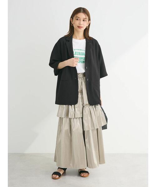 ELENCARE DUE（エレンカーレデュエ）の「・ELENCARE　DUE　ジャカードジャケット（テーラードジャケット・レディース・ブラック/グレー/ブルー・FREE）」の4枚目の写真