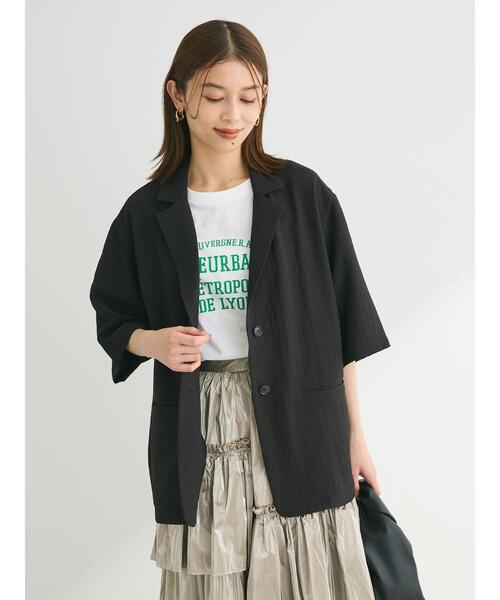 ELENCARE DUE（エレンカーレデュエ）の「・ELENCARE　DUE　ジャカードジャケット（テーラードジャケット・レディース・ブラック/グレー/ブルー・FREE）」の8枚目の写真